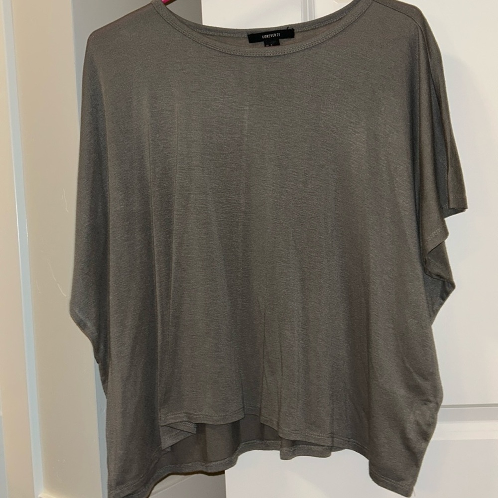 khaki flowy top